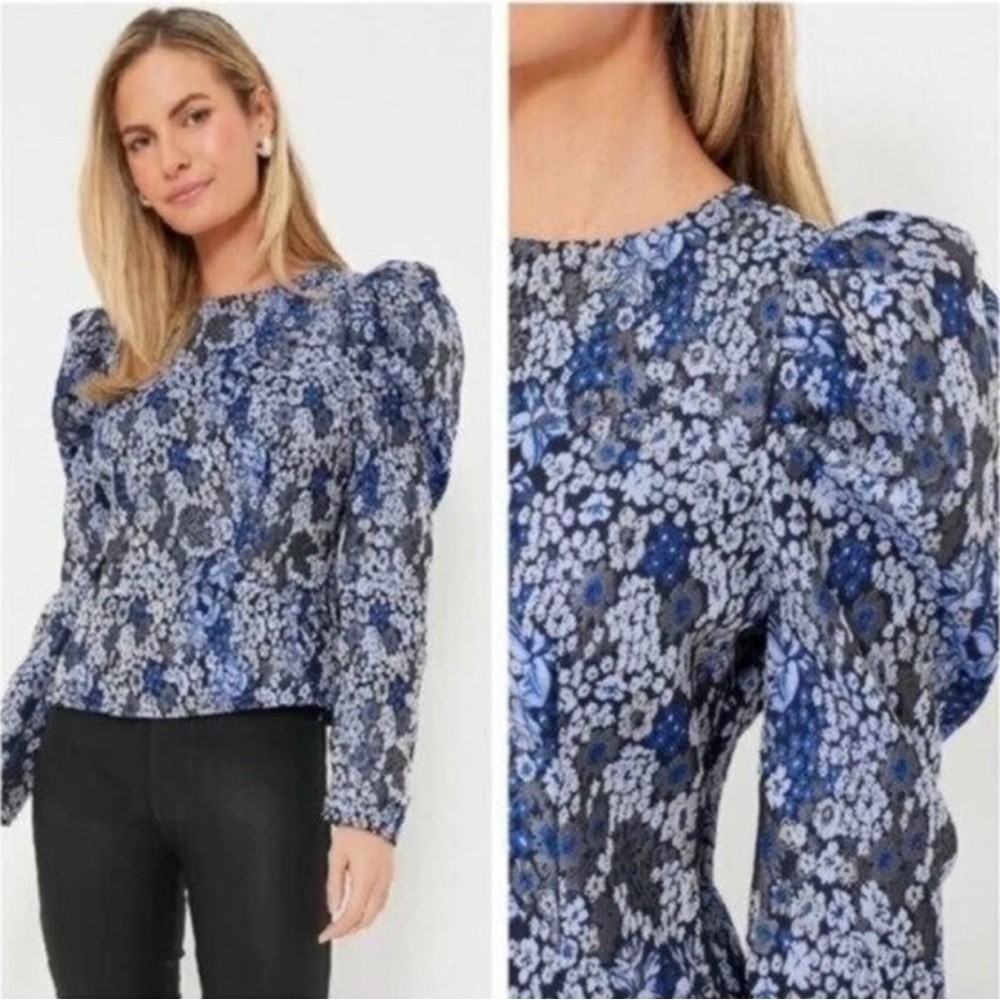 Hyacinth House (Anthropologie) - Priscilla Puff Sleeve Jacquard Top Size M/L